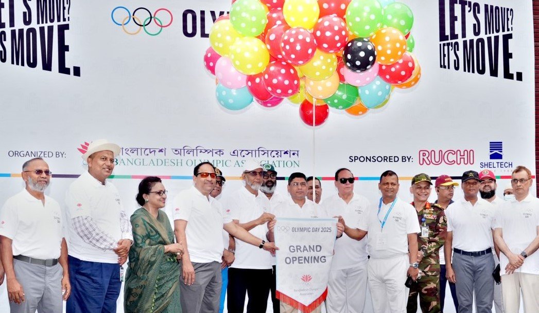 বাংলাদেশ অলিম্পিক এসোসিয়েশনের আয়োজনে অলিম্পিক ডে রান ২০২৫ অনুষ্ঠিত
