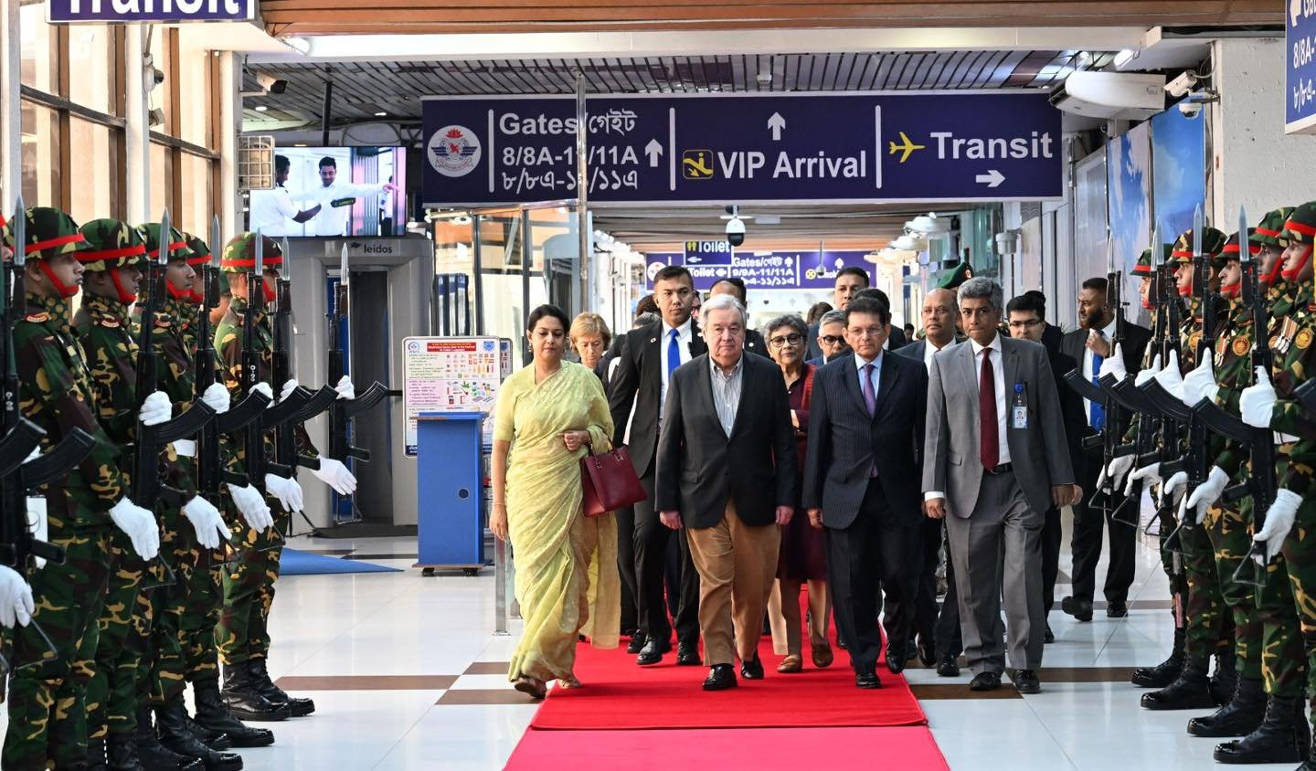 জাতিসংঘ মহাসচিব ঢাকা ত্যাগ করেছেন