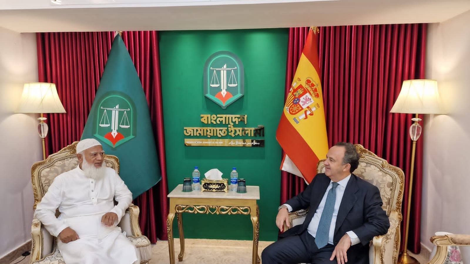 জামায়াতের আমীরের সাথে স্পেনিশ রাষ্ট্রদূতের সৌজন্য সাক্ষাৎ