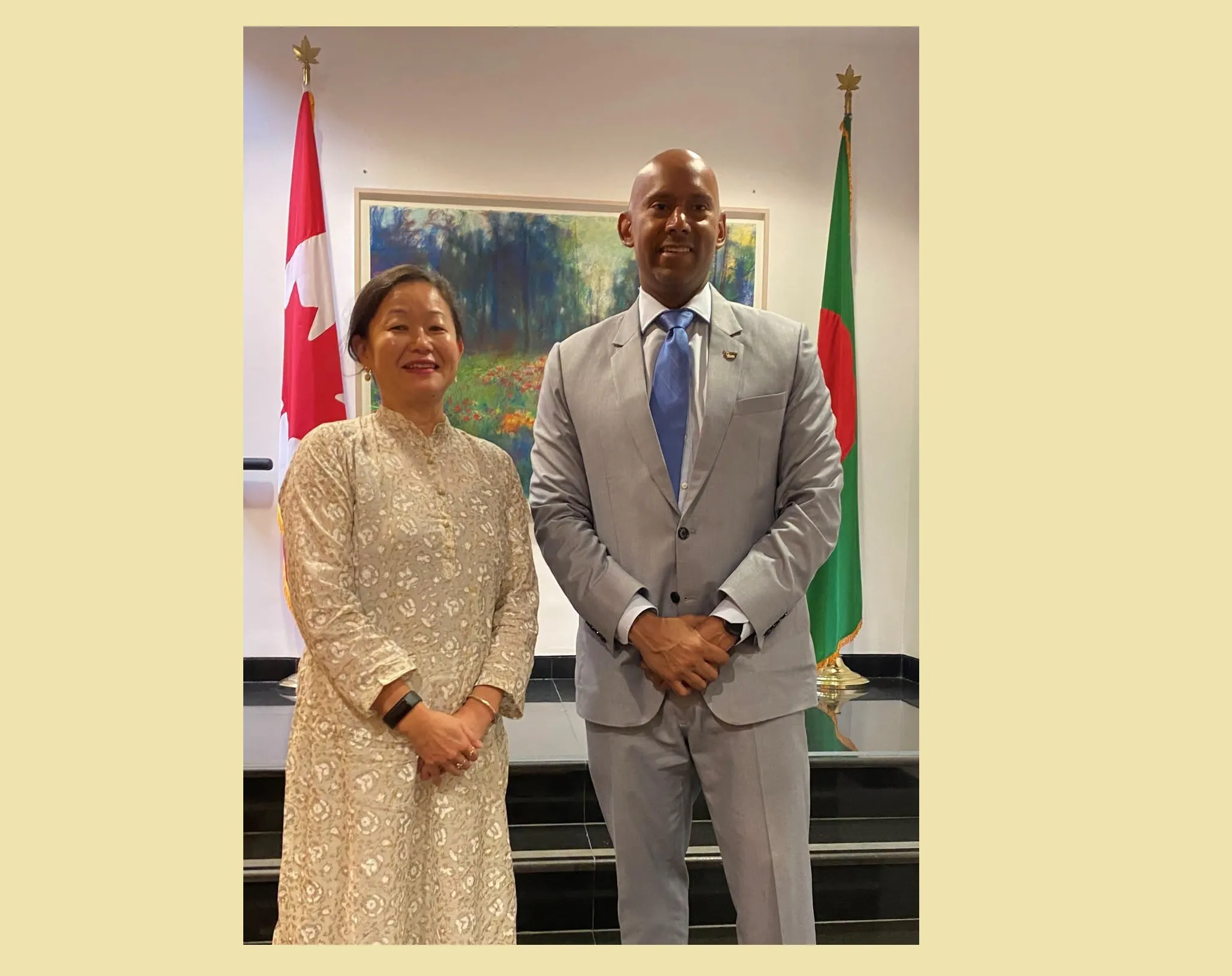 বাংলাদেশে ডব্লিউএফপির নতুন আবাসিক প্রতিনিধি কোকো উশিয়ামাকে স্বাগত জানিয়েছেন কানাডার হাইকমিশনার