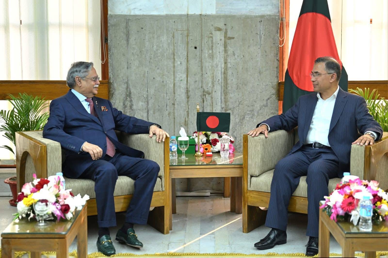 রাষ্ট্রপতি মো. সাহাবুদ্দিনের সঙ্গে প্রধানমন্ত্রী তারেক রহমানের সৌজন্য সাক্ষাৎ