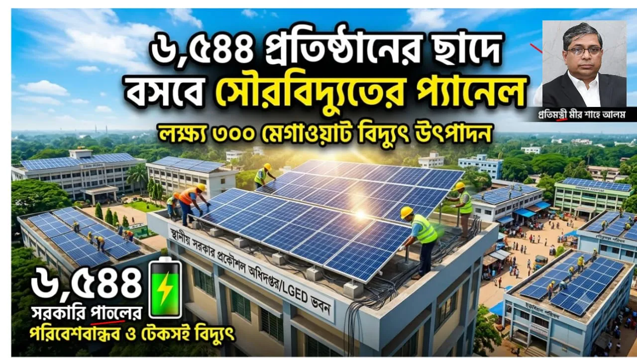 প্রতিমন্ত্রী মীর শাহে আলমের উদ্যোগে ৬,৫৪৪ সরকারি প্রতিষ্ঠানে বসছে সোলার প্যানেল