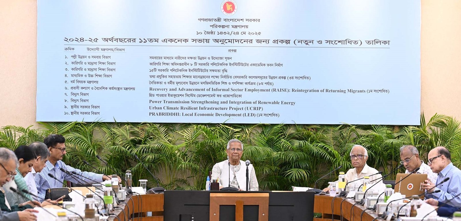 প্রধান উপদেষ্টার সভাপতিত্বে একনেক সভা অনুষ্ঠিত