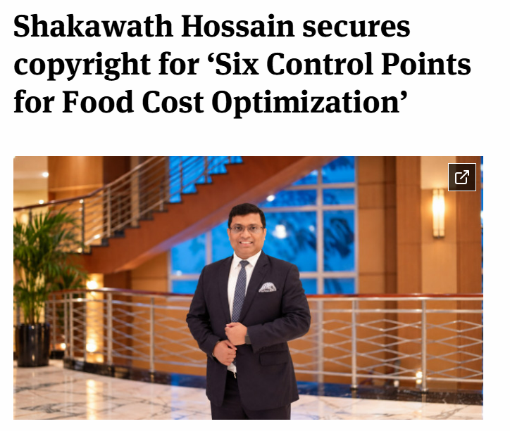 Shakawath Hossain gets copyright for food cost optimization model